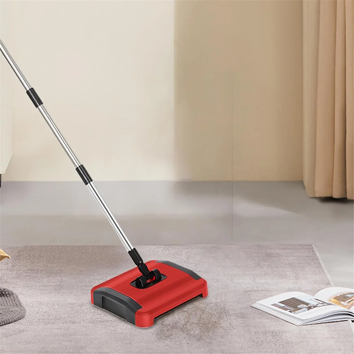 Barredora Manual para Alfombras – Limpiador de Pelos y Polvo